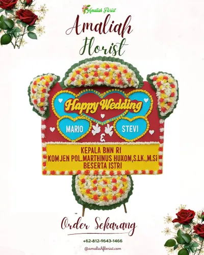 Karangan Papan Bunga Pernikahan di Kerta Mandala